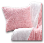 DaDa Bedding Rosey Pastellblüten Rosa Kunstfell Euro Kissenbezug (171752)