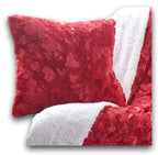DaDa Bedding Candy Apple Rot Lebendige Luxus Kunstfell Euro Kissenbezug (Rot-19)