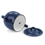 Valentine Marineblau Vintage Emaille-Teekanne – Klassischer Akzent aus emailliertem Stahl