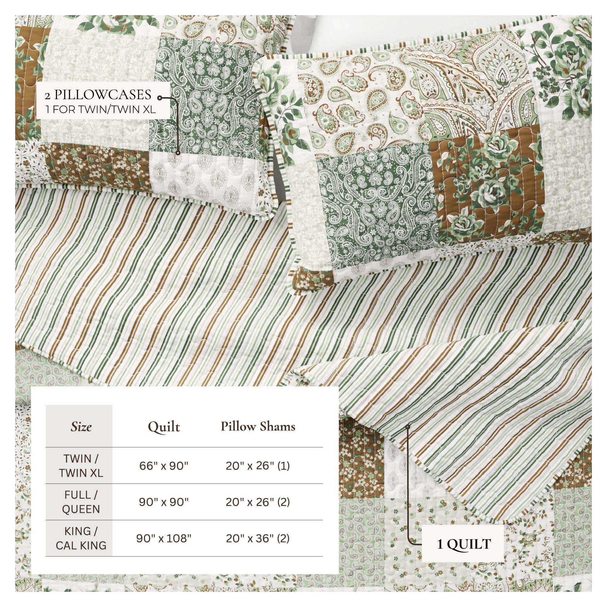 Bettwäsche-Set mit Blumen-Patchworkmuster – Kollektion Damia