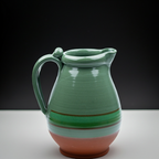 Green Glazed Terracotta Pitcher - Hand‑Thrown Studio Jug