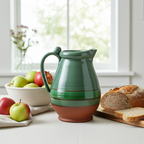 Green Glazed Terracotta Pitcher - Hand‑Thrown Studio Jug
