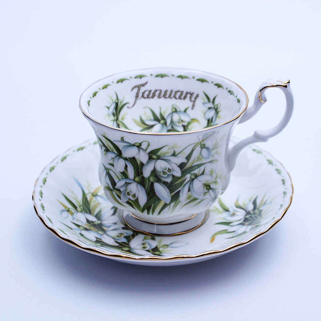 Royal Albert January Snowdrops Teacup and Saucer — Montrose