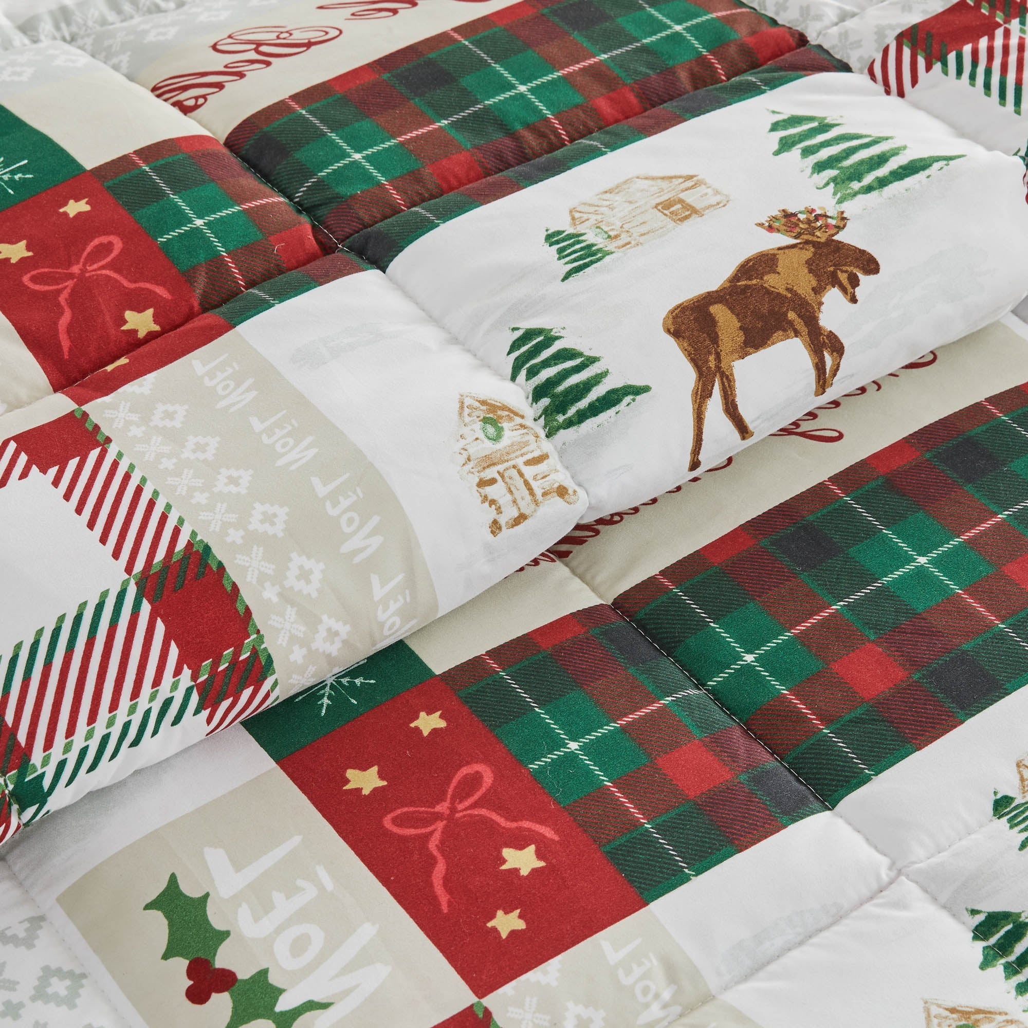Wendbare Weihnachtsdecke und Kissenbezüge-Set – Holiday / Lodge Odette Kollektion