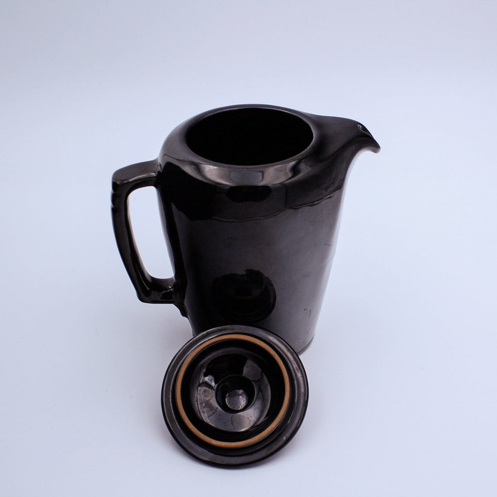 Frankoma Black Gloss Teapot Set — 5T Teapot + 5 Demitasse Cups