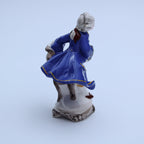 Italian Porcelain Gentleman Figurine - Hand-Painted Blue Coat