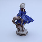 Italian Porcelain Gentleman Figurine - Hand-Painted Blue Coat