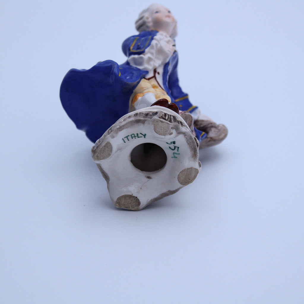 Italian Porcelain Gentleman Figurine — Hand‑painted, Marked 554