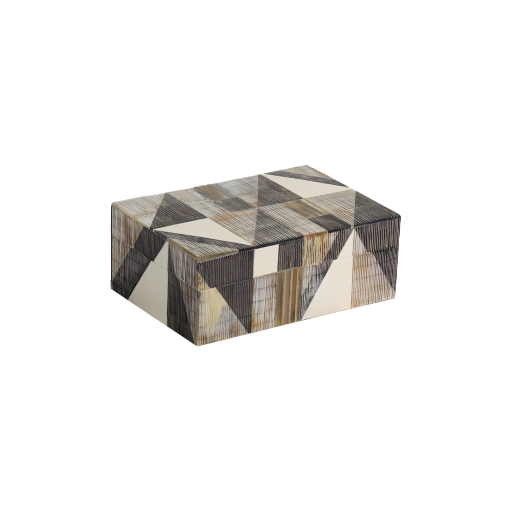 Camel Bone Inlay Decorative Boxes — Brown & Brass