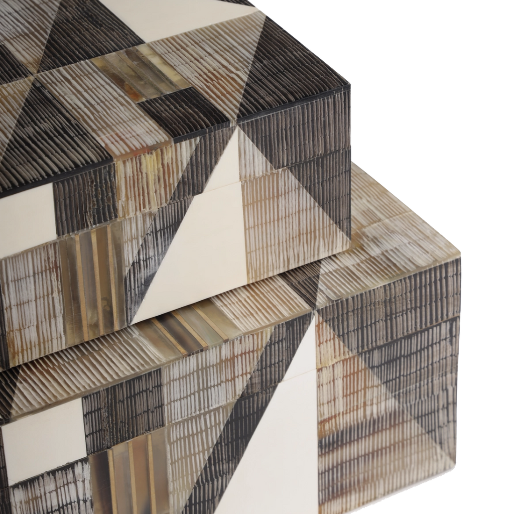 Camel Bone Inlay Decorative Boxes — Brown & Brass