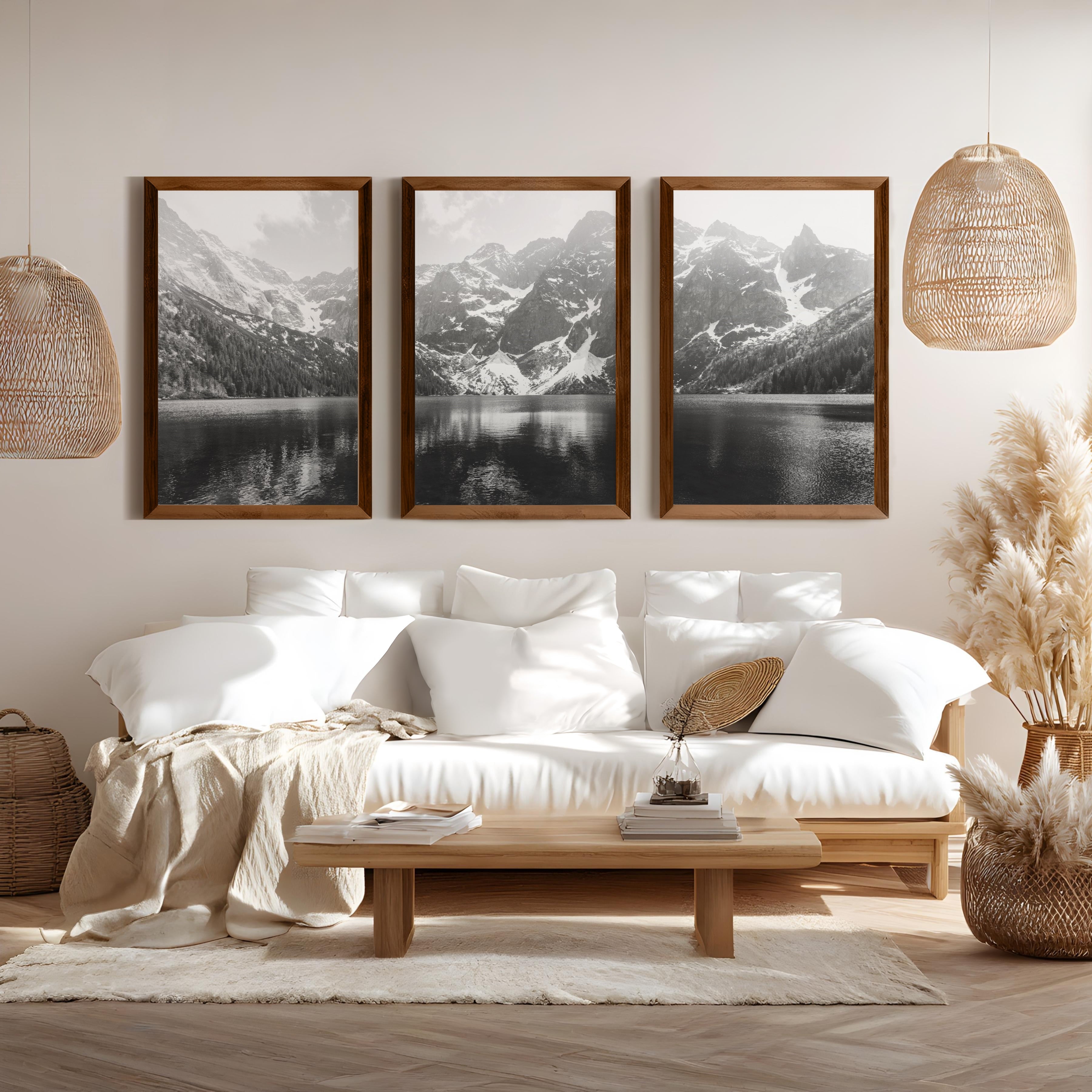 Glacier National Park – Black White Mountain Posters Wall Art