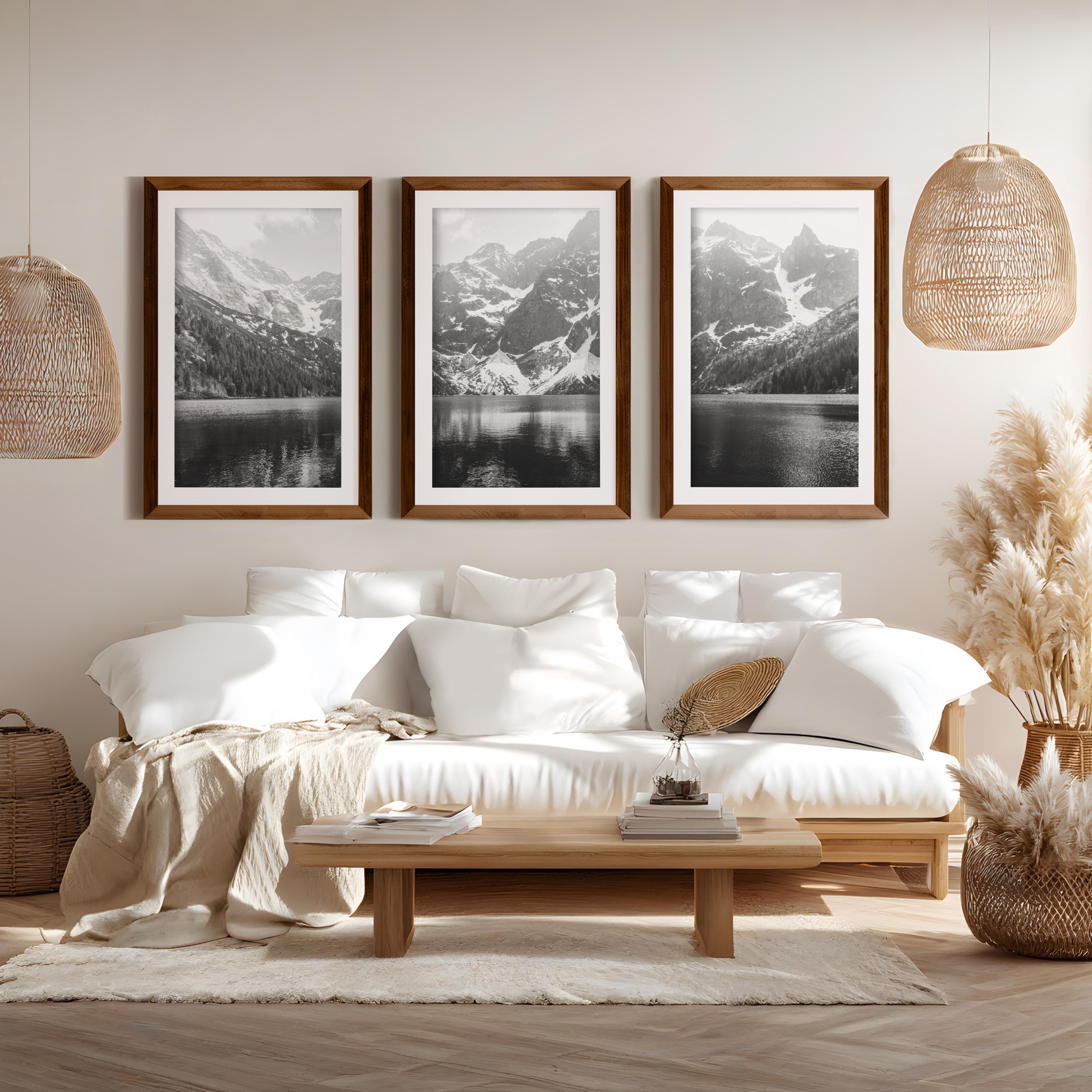 Glacier National Park – Black White Mountain Posters Wall Art