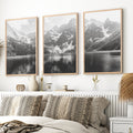 Glacier National Park – Black White Mountain Posters Wall Art