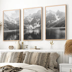 Nationalpark Glacier – Schwarz-Weiß-Berge Poster Wandkunst
