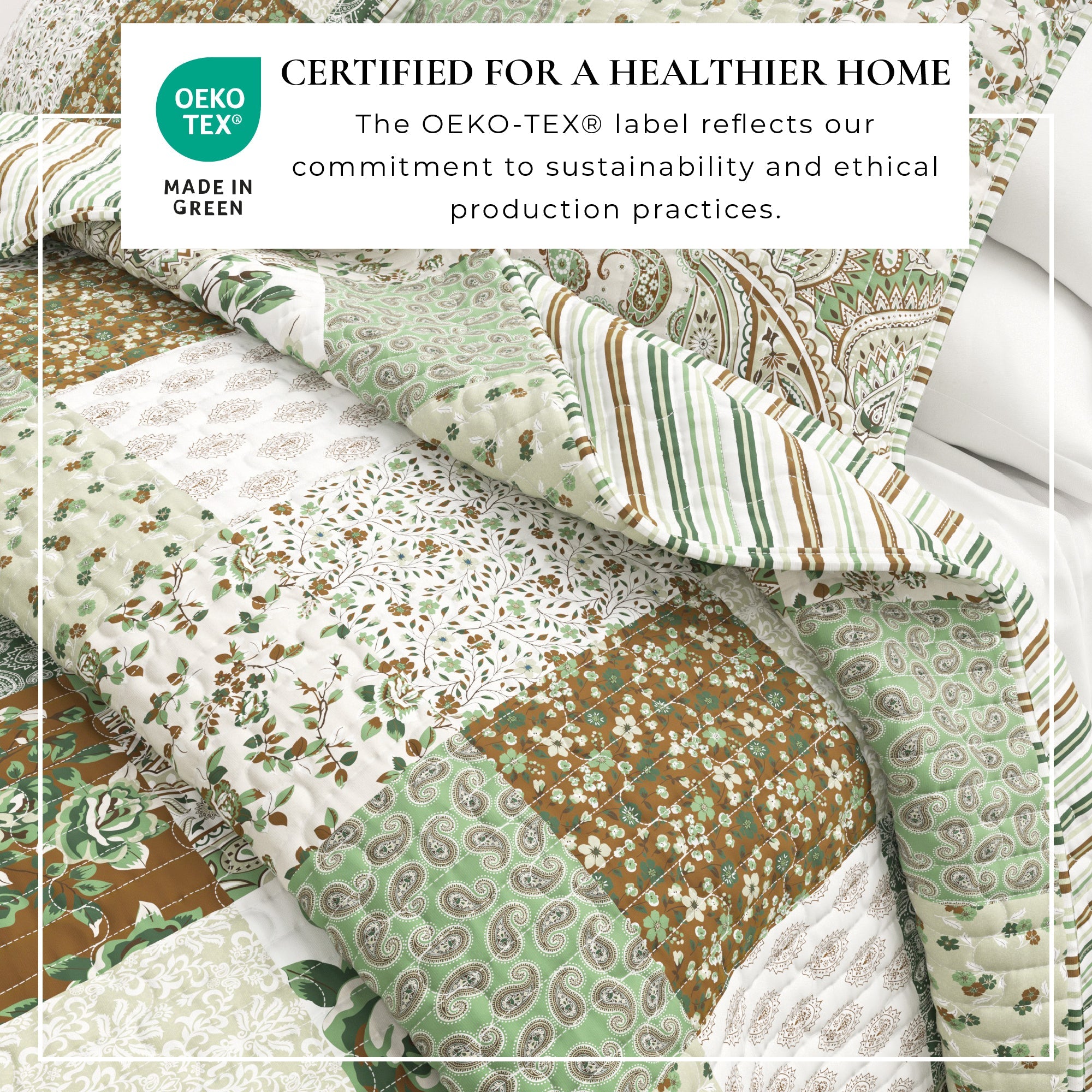 Bettwäsche-Set mit Blumen-Patchworkmuster – Kollektion Damia