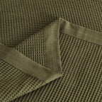 Great Bay Home Waffle Weave Cotton Blanket - Lightweight & Breathable