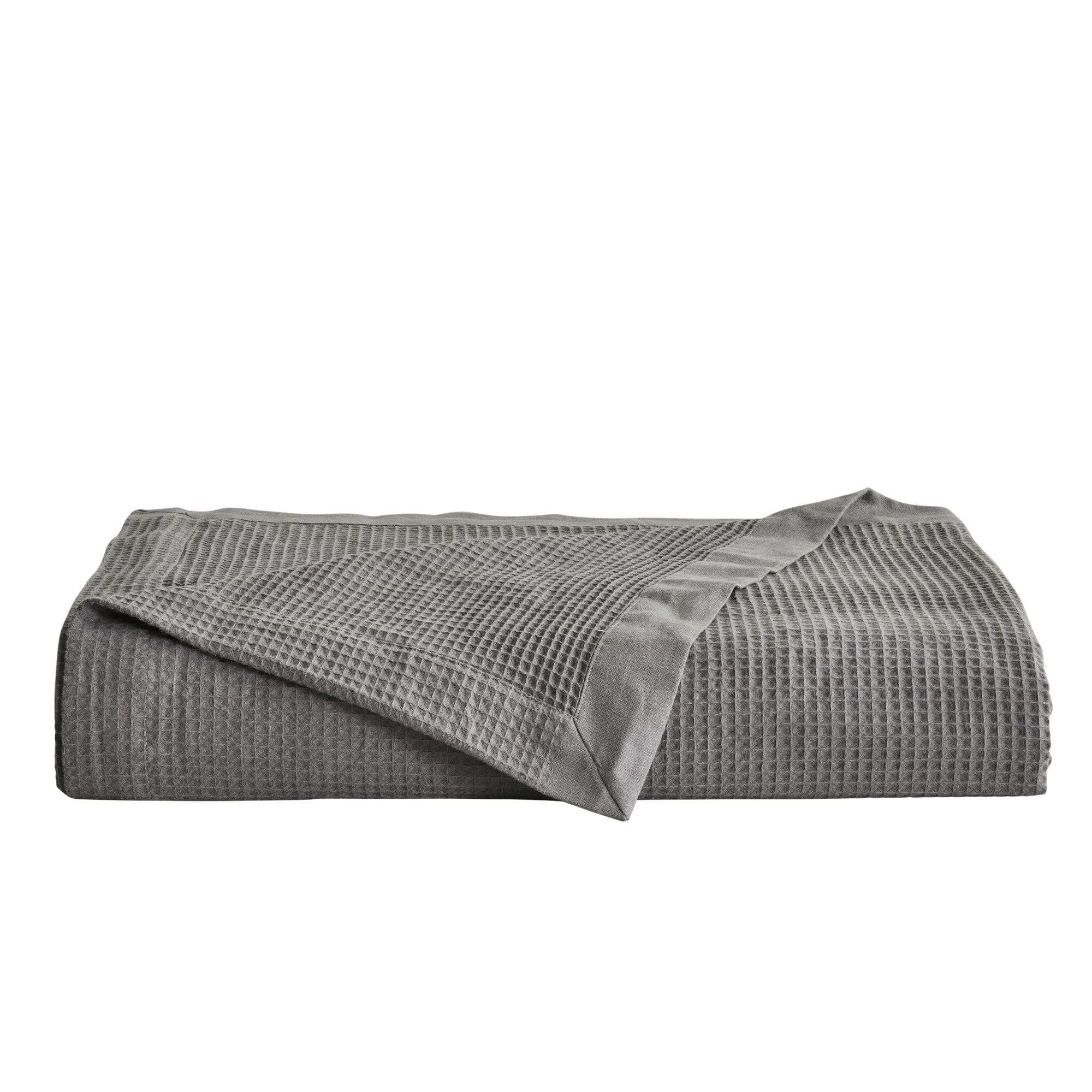 Great Bay Home Waffle Weave Cotton Blanket - Lightweight & Breathable