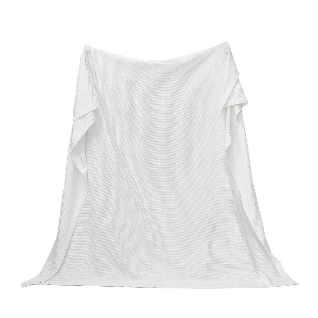 Great Bay Home Waffle Weave Cotton Blanket - Lightweight & Breathable