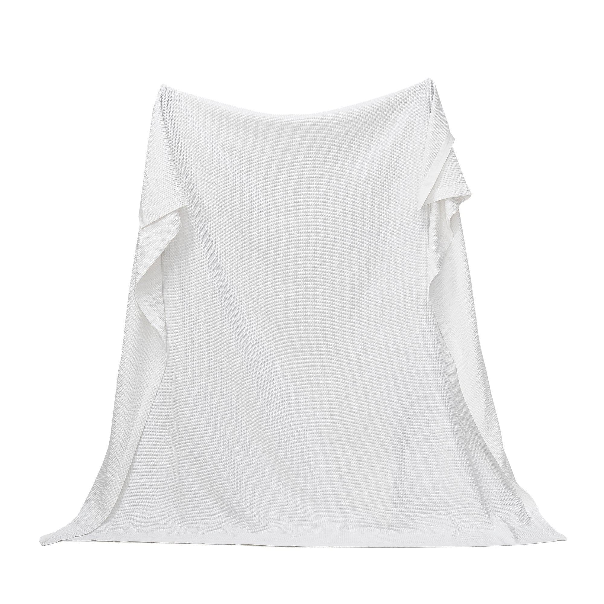 Great Bay Home Waffle Weave Cotton Blanket - Lightweight & Breathable