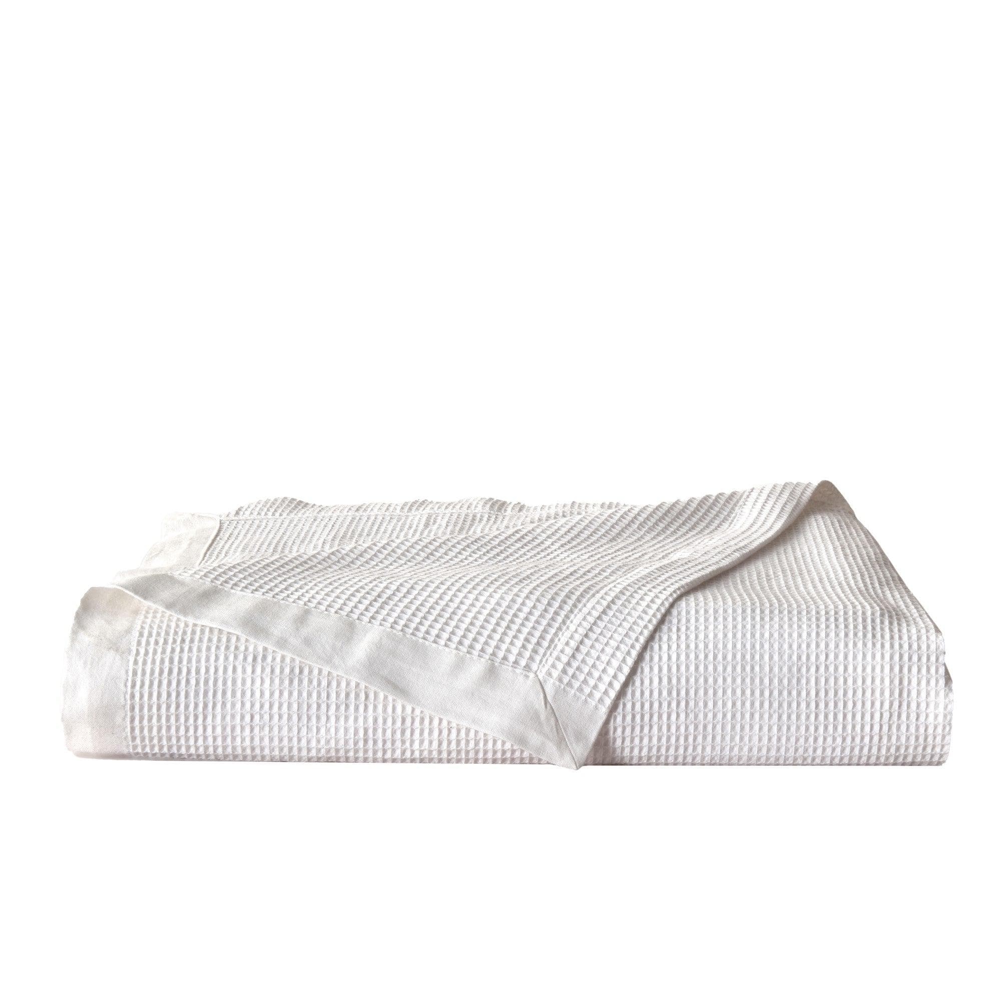 Great Bay Home Waffle Weave Cotton Blanket - Lightweight & Breathable