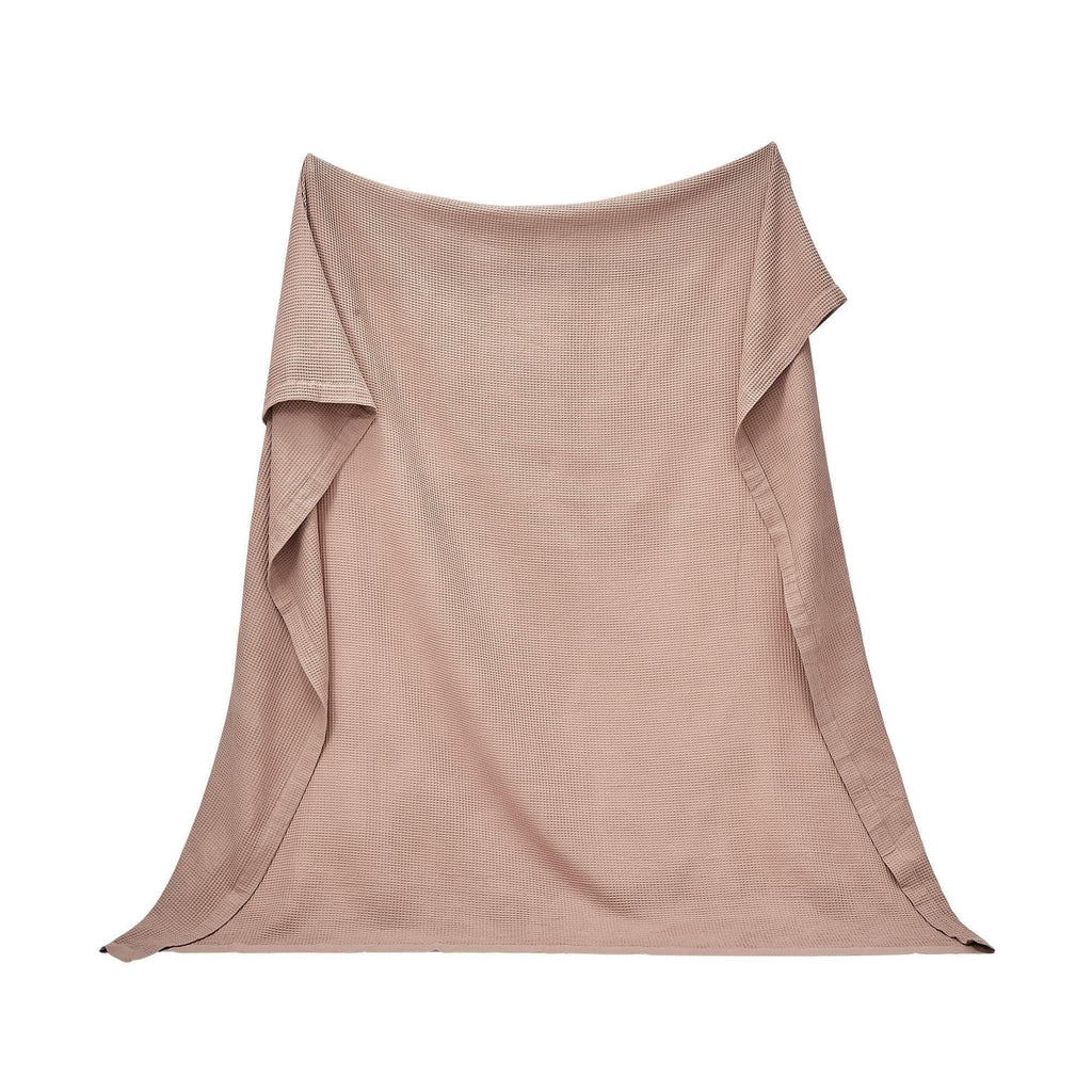 Great Bay Home Waffle Weave Cotton Blanket - Lightweight & Breathable