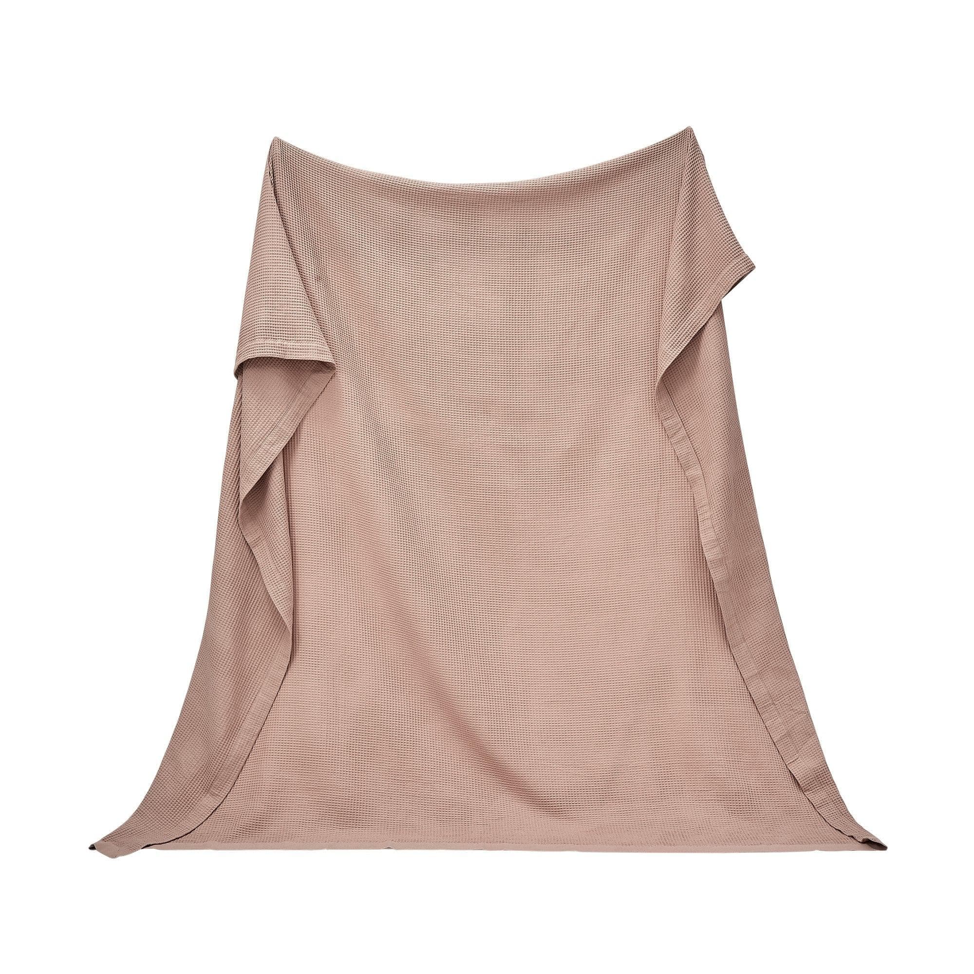 Great Bay Home Waffle Weave Cotton Blanket - Lightweight & Breathable