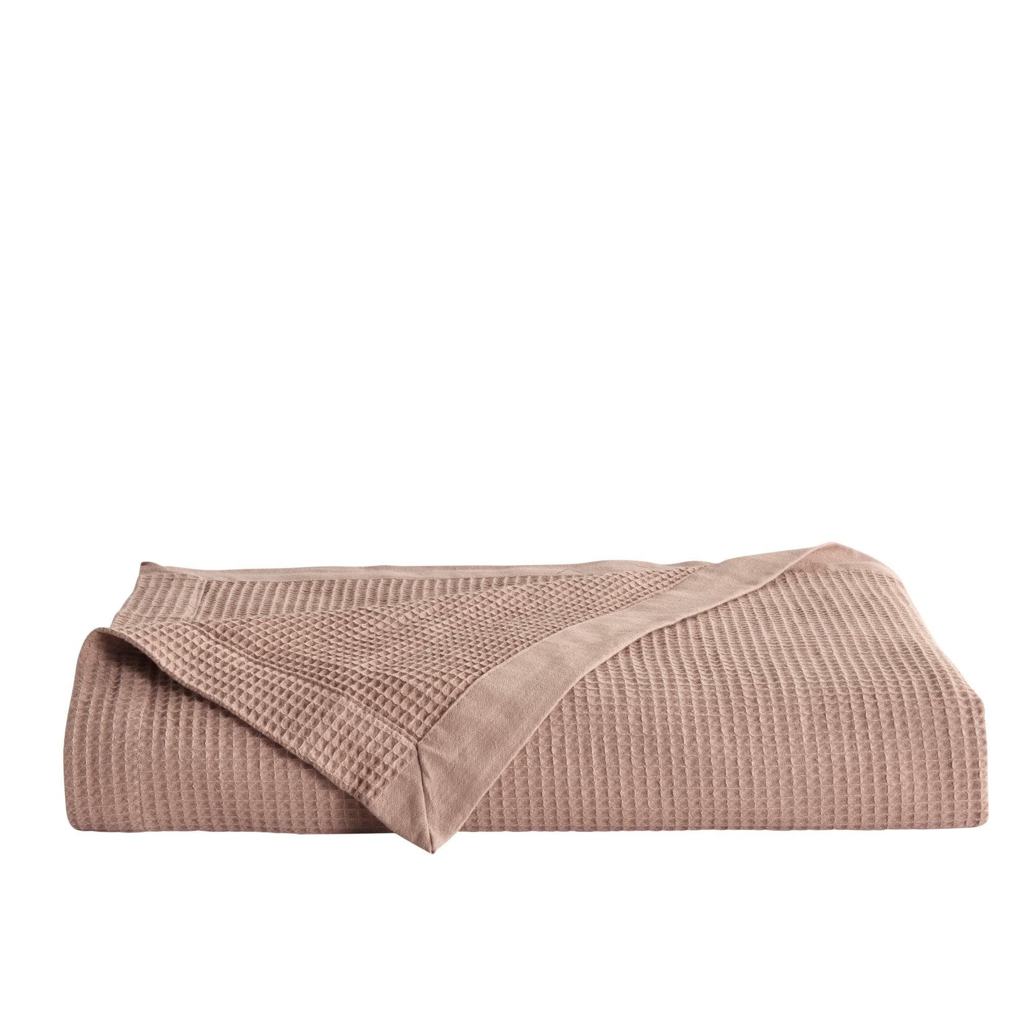 Great Bay Home Waffle Weave Cotton Blanket - Lightweight & Breathable