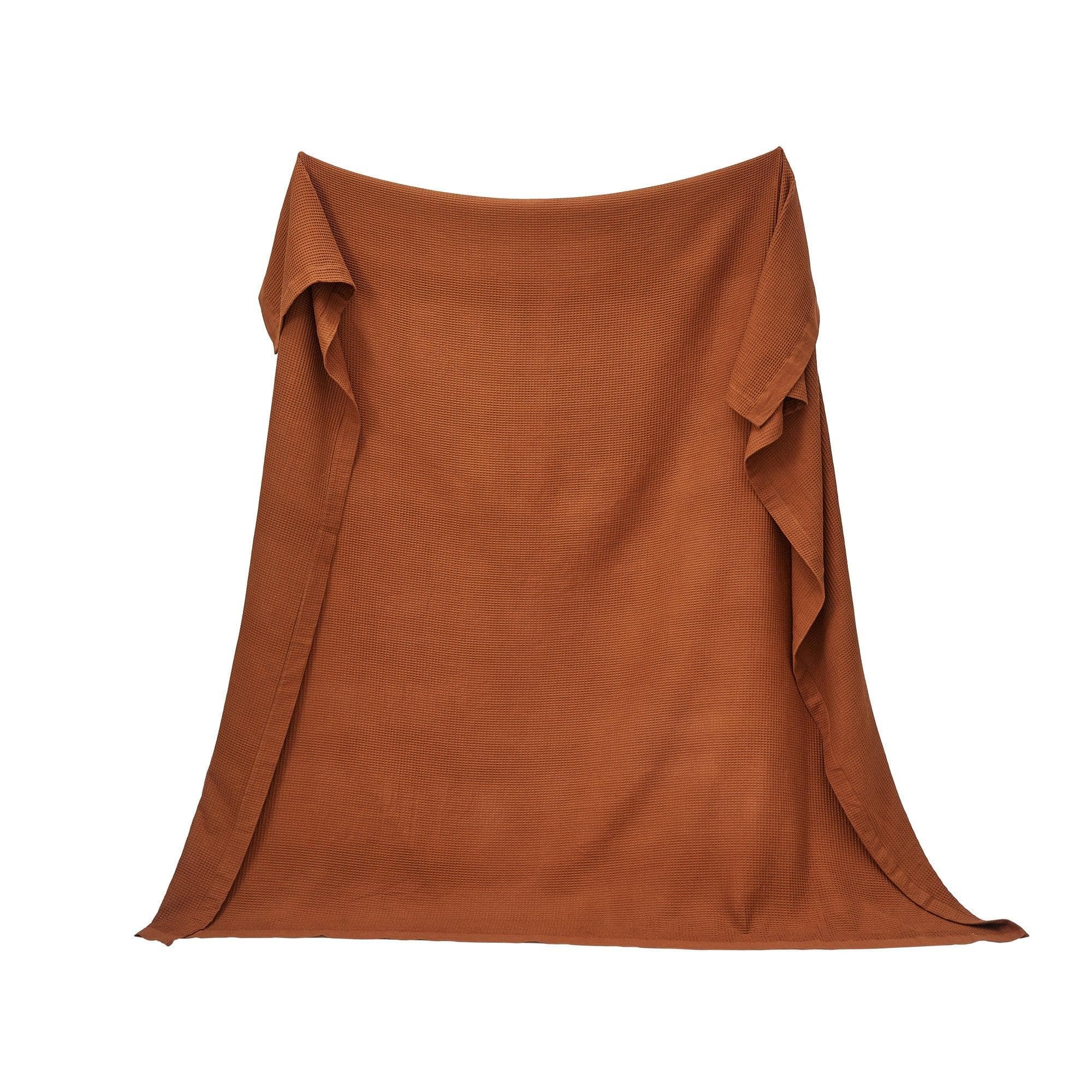 Great Bay Home Waffle Weave Cotton Blanket - Lightweight & Breathable