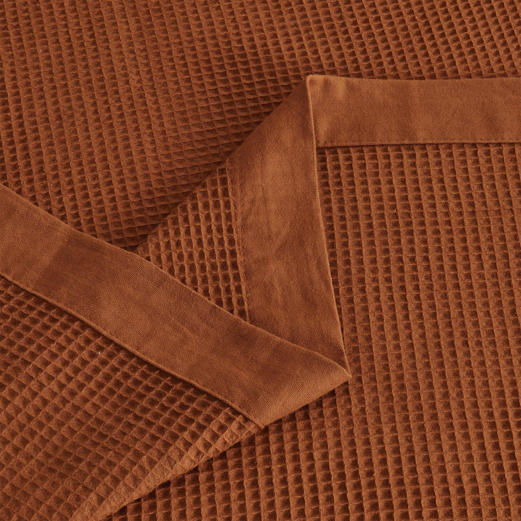 Great Bay Home Waffle Weave Cotton Blanket - Lightweight & Breathable