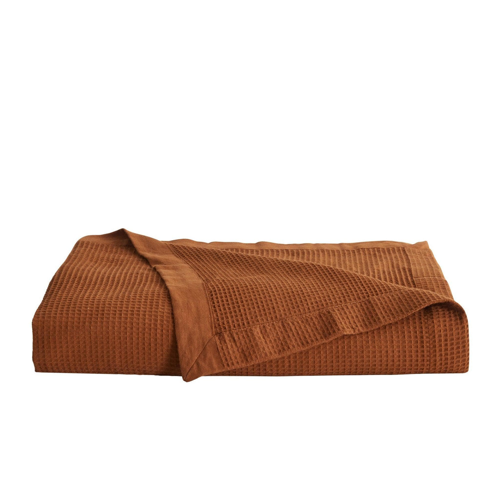 Great Bay Home Waffle Weave Cotton Blanket - Lightweight & Breathable