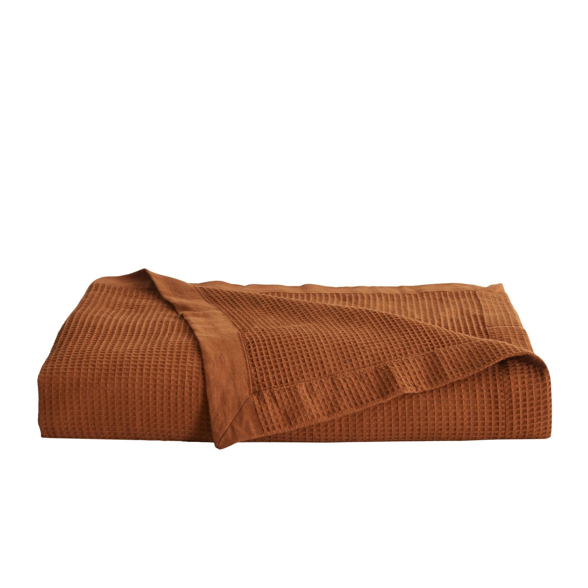 Great Bay Home Waffle Weave Cotton Blanket - Lightweight & Breathable
