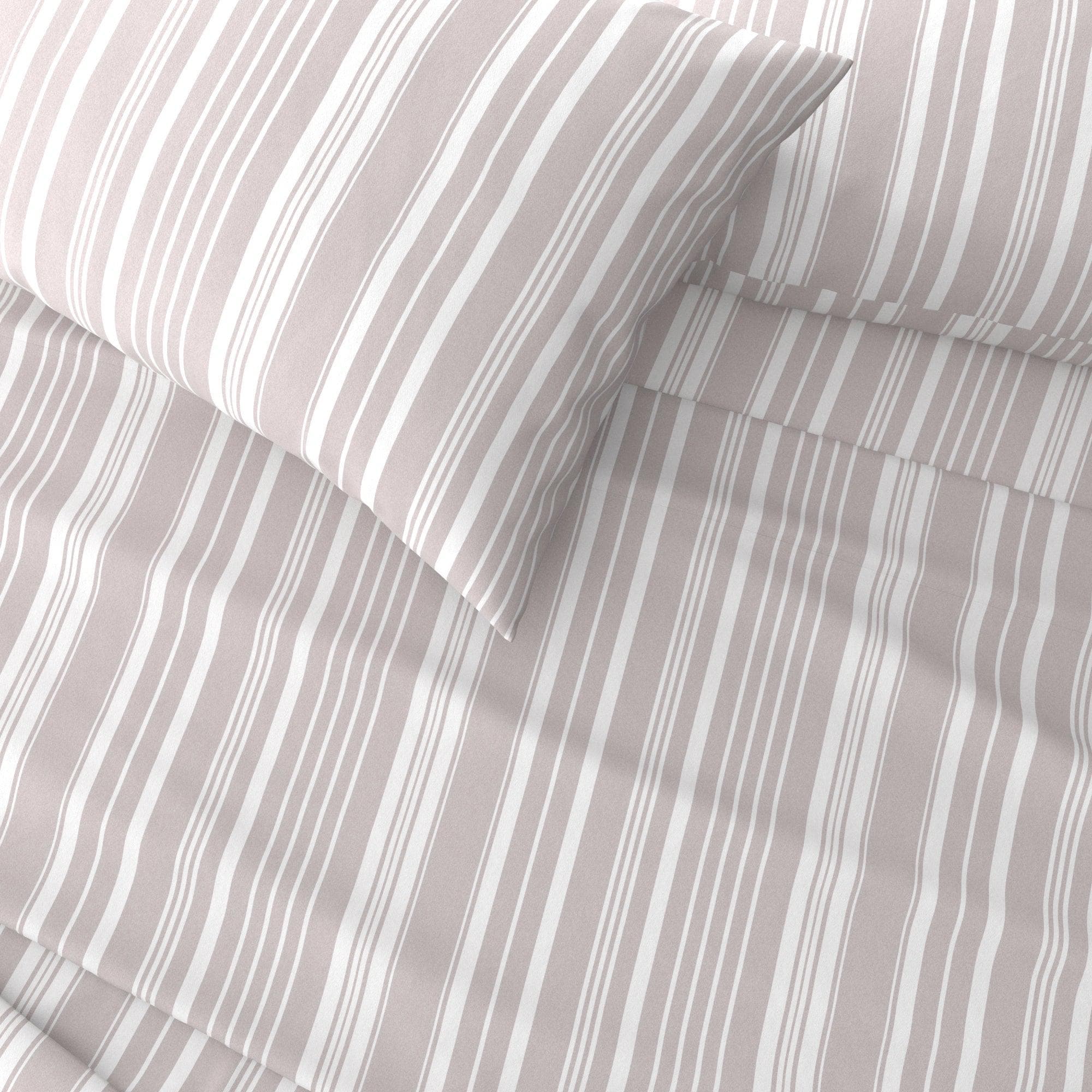 4-Piece Striped Microfiber Sheet Set - Elouise Collection
