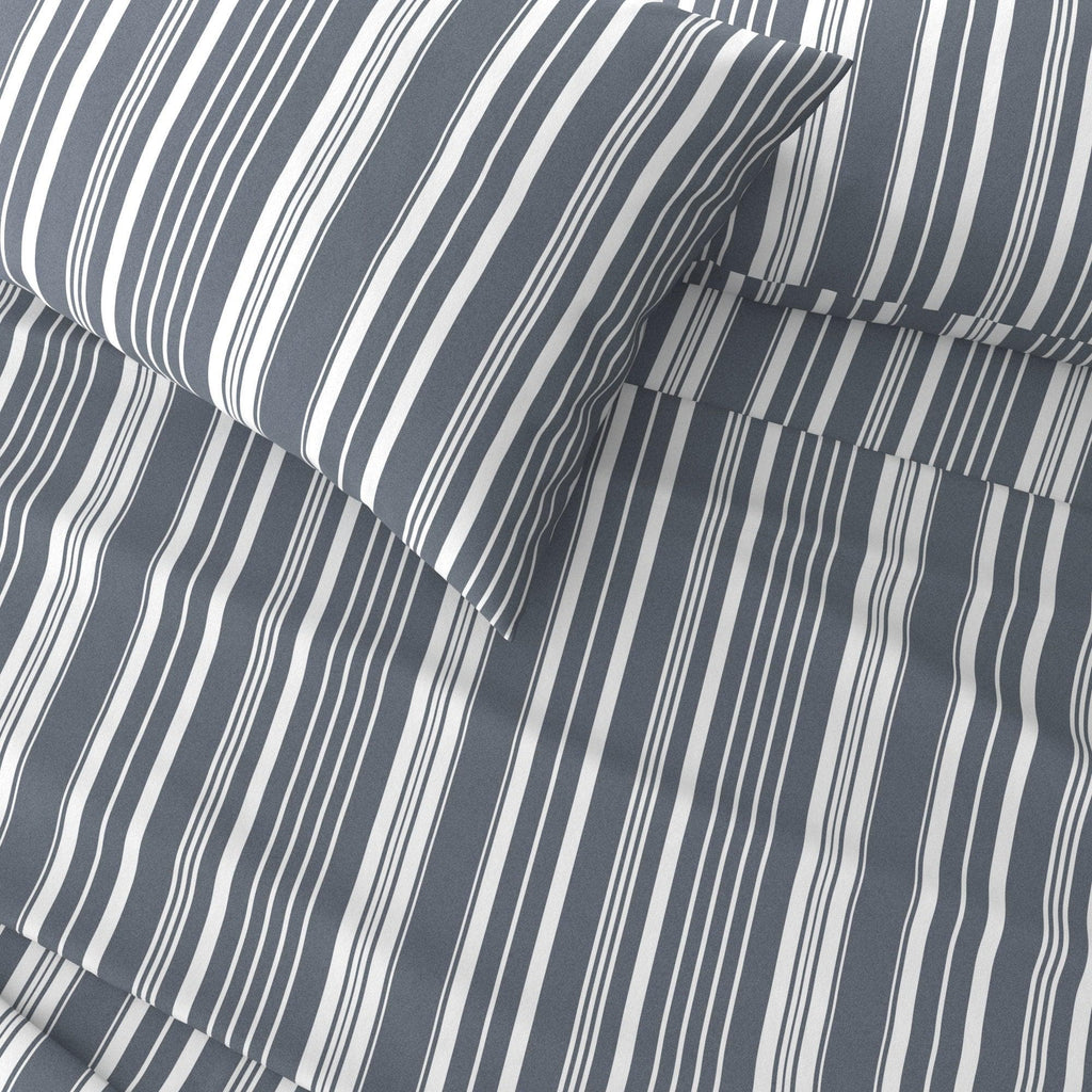 4-Piece Striped Microfiber Sheet Set - Elouise Collection