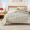 Ensemble de couvre-lit en coton imprimé floral bohème - Collection Indira