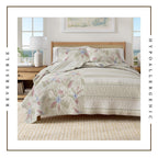 Floral Printed Cotton Quilt Set - Mendocino Collection