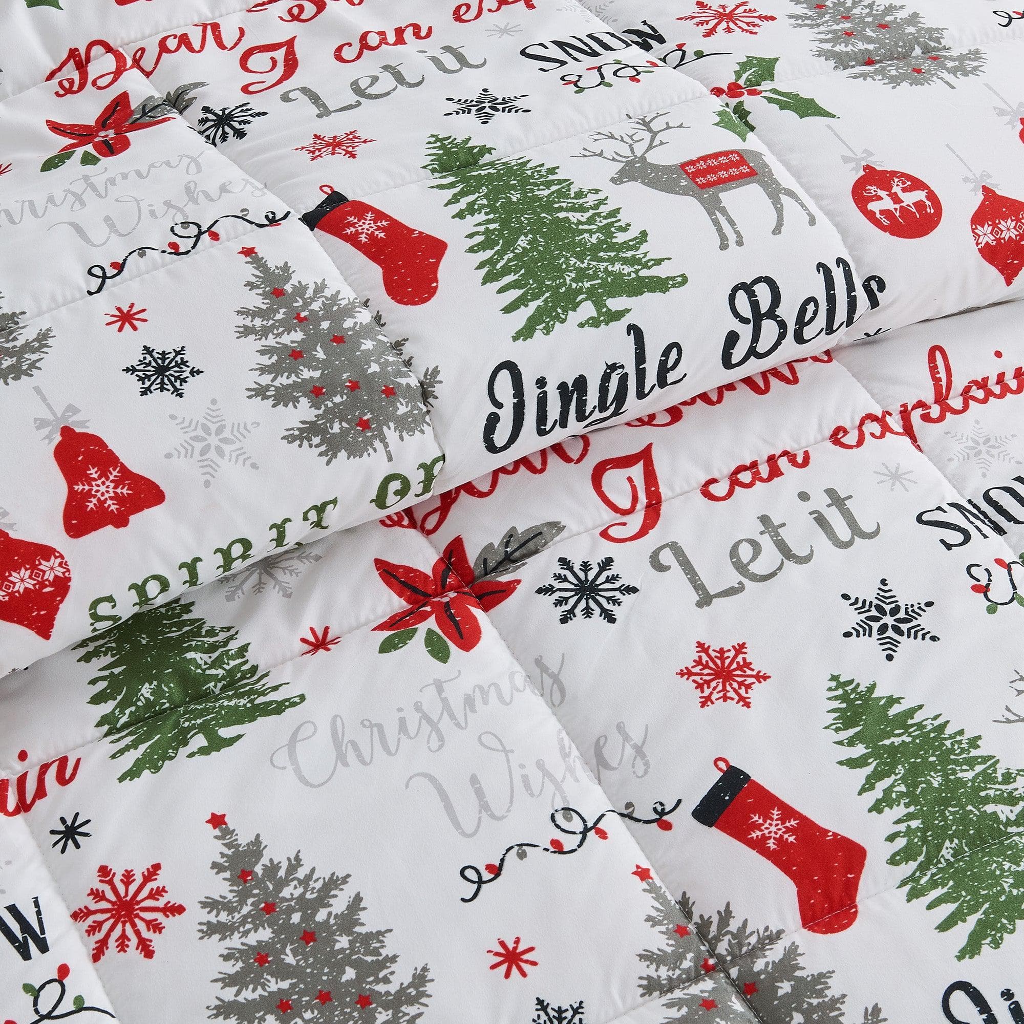 Wendbare Weihnachtsdecke und Kissenbezüge-Set – Holiday / Lodge Odette Kollektion