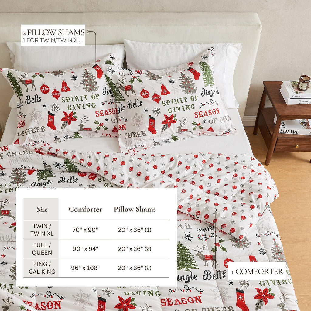 Wendbare Weihnachtsdecke und Kissenbezüge-Set – Holiday / Lodge Odette Kollektion