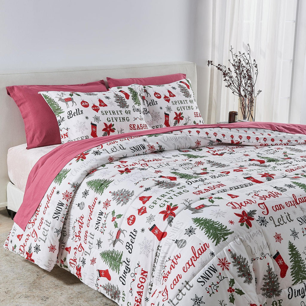 Wendbare Weihnachtsdecke und Kissenbezüge-Set – Holiday / Lodge Odette Kollektion