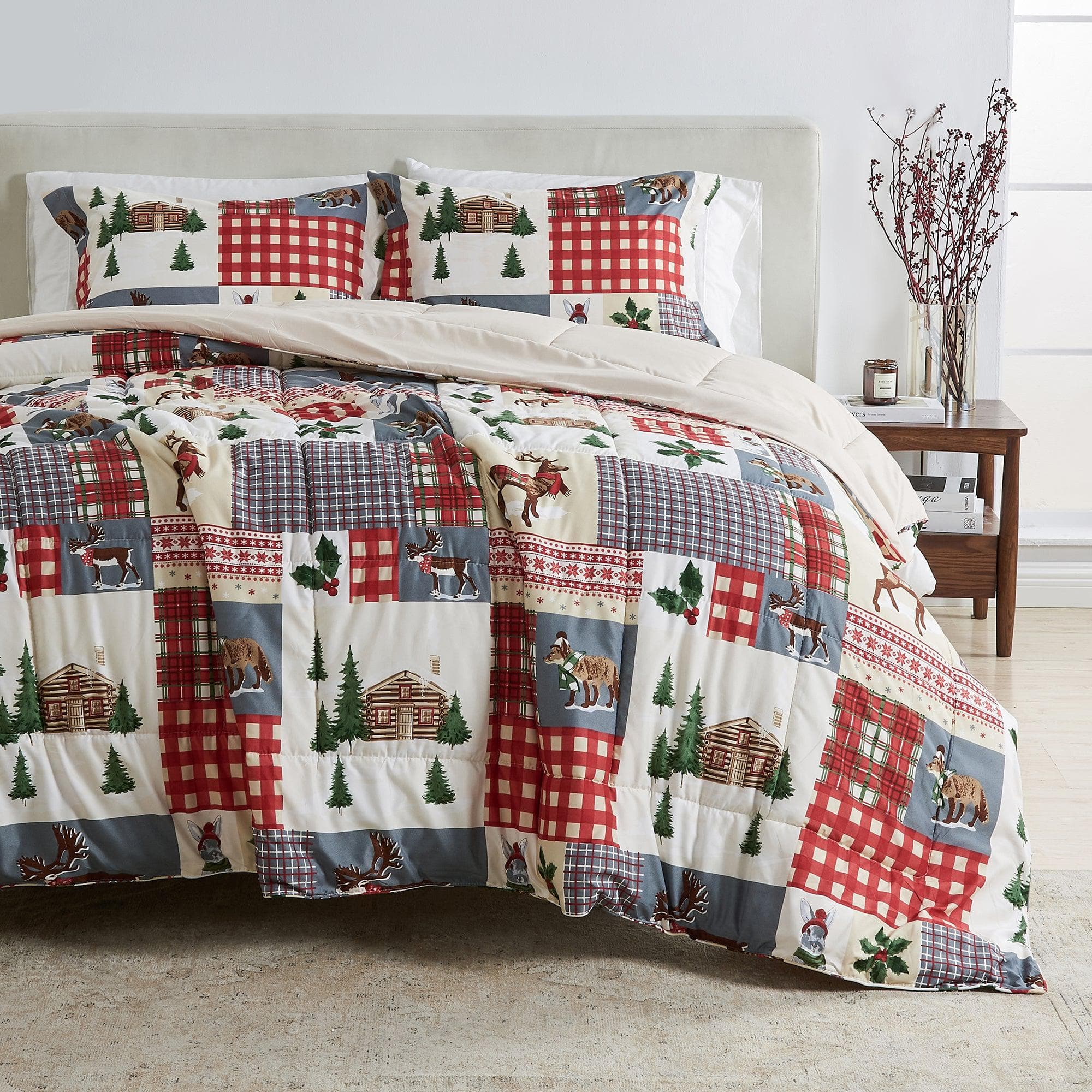Wendbare Weihnachtsdecke und Kissenbezüge-Set – Holiday / Lodge Odette Kollektion