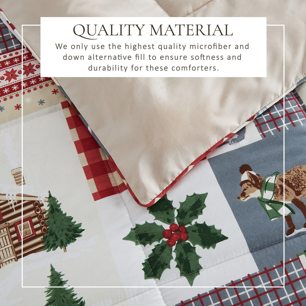Wendbare Weihnachtsdecke und Kissenbezüge-Set – Holiday / Lodge Odette Kollektion