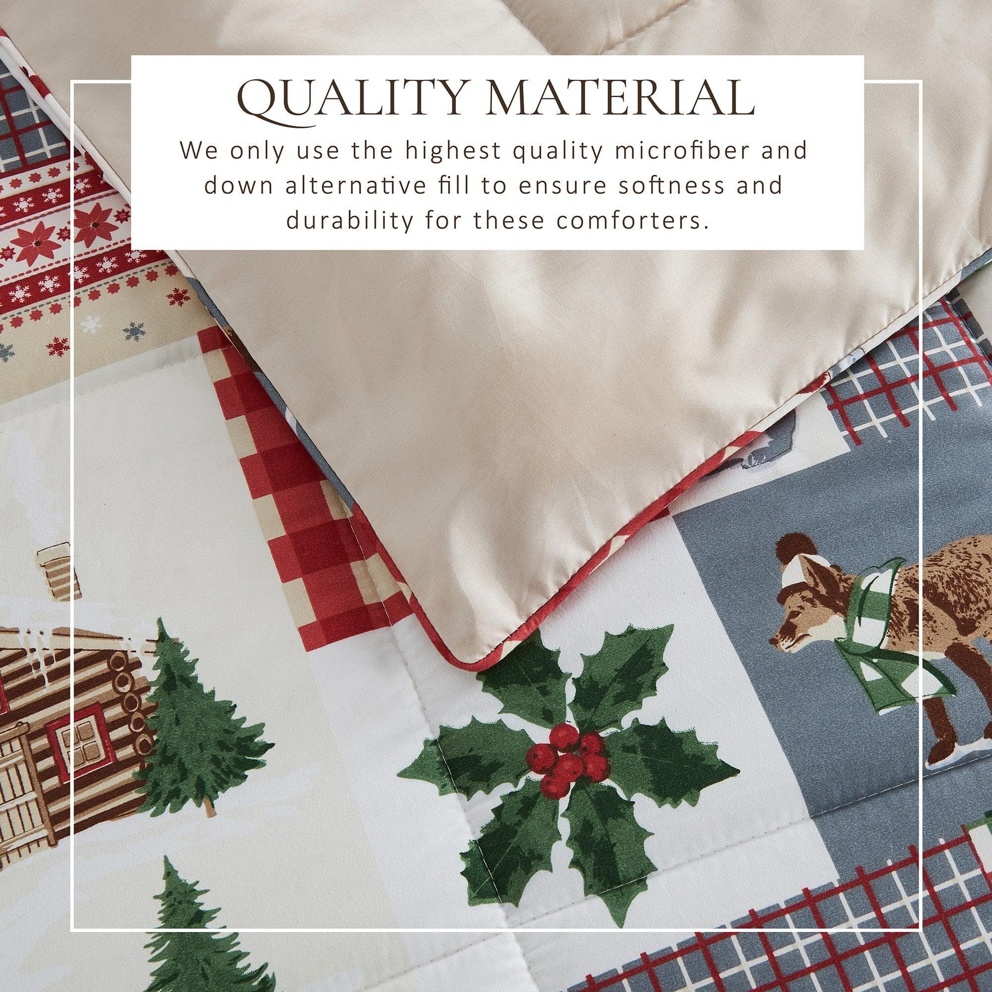 Wendbare Weihnachtsdecke und Kissenbezüge-Set – Holiday / Lodge Odette Kollektion