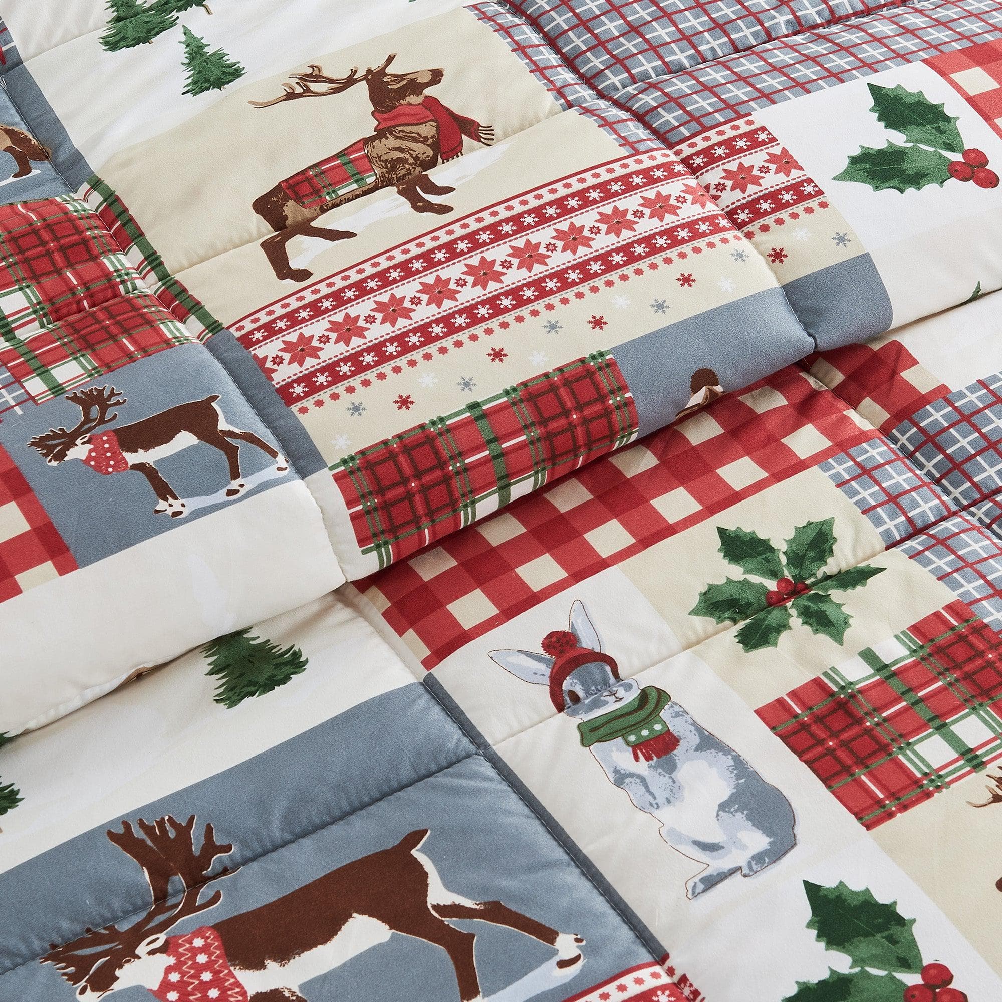 Wendbare Weihnachtsdecke und Kissenbezüge-Set – Holiday / Lodge Odette Kollektion