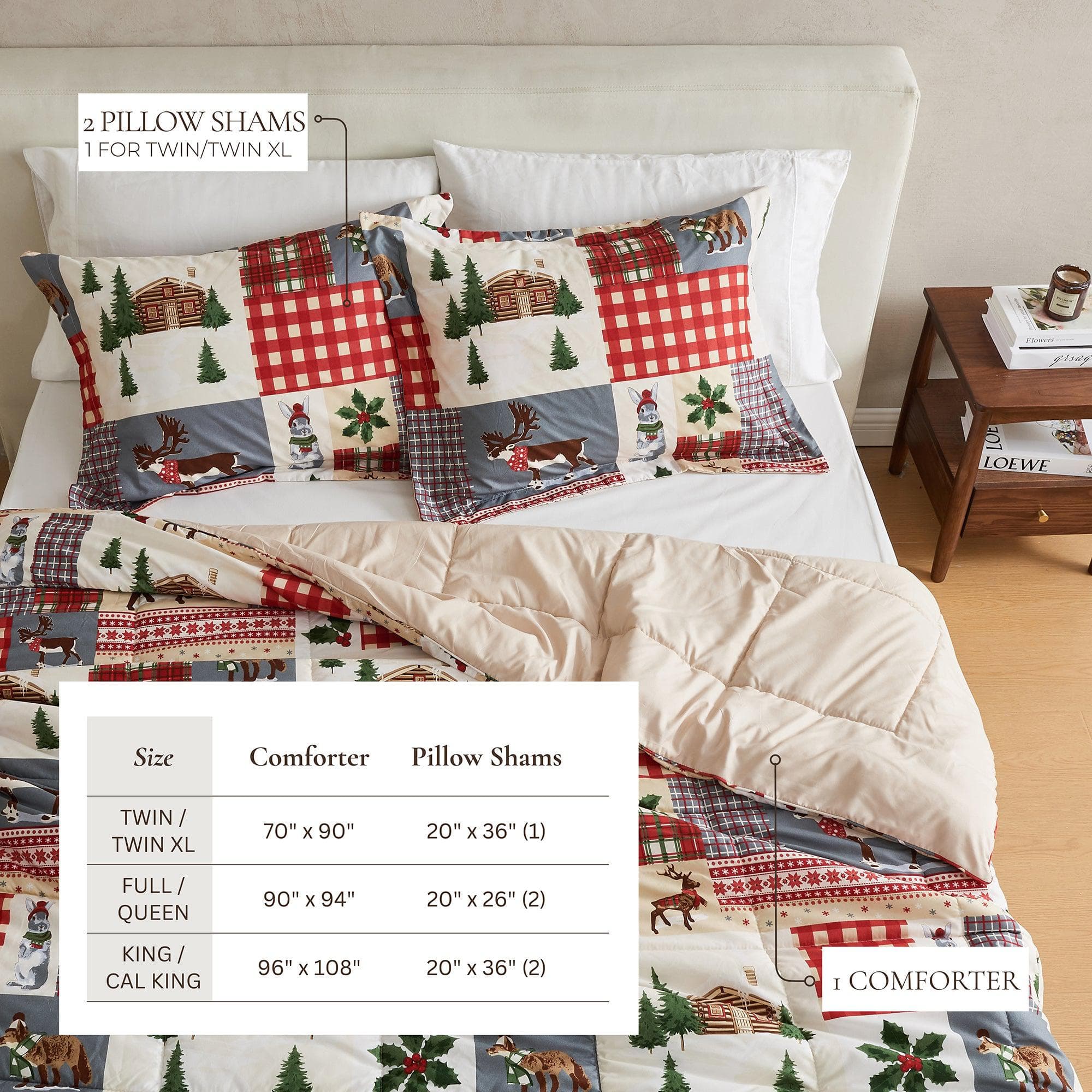 Wendbare Weihnachtsdecke und Kissenbezüge-Set – Holiday / Lodge Odette Kollektion