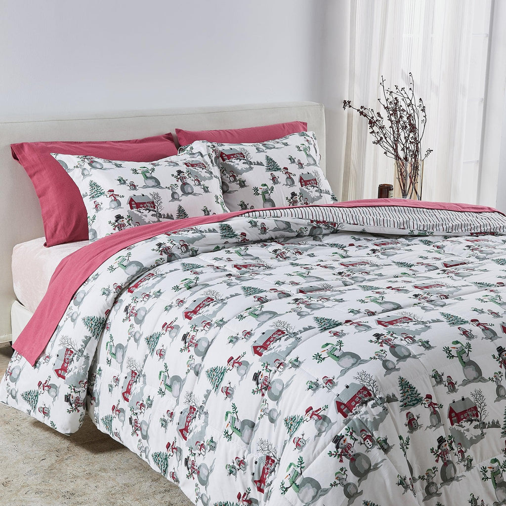 Wendbare Weihnachtsdecke und Kissenbezüge-Set – Holiday / Lodge Odette Kollektion