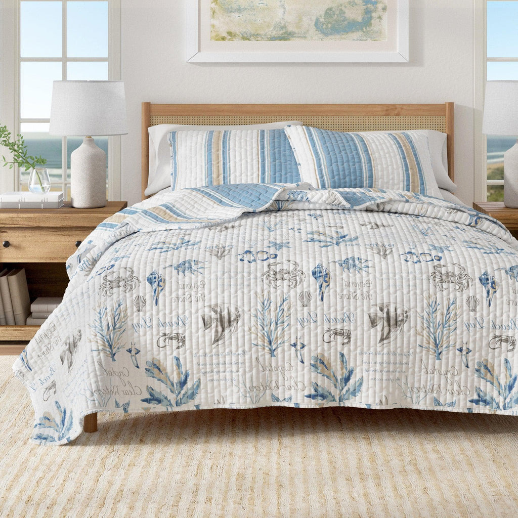 Stripe & Ocean Story Steppdecken-Set – New Castle Kollektion