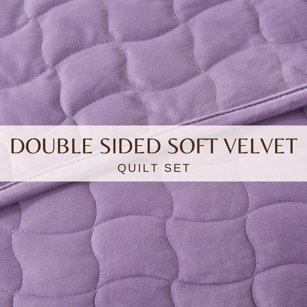 Samt-Steppdecken-Set mit Karosteppung – Kollektion Vivica