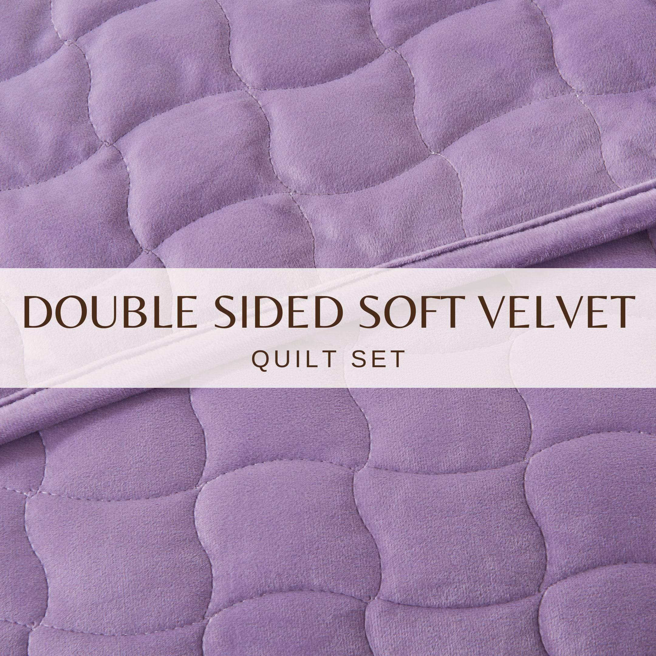 Samt-Steppdecken-Set mit Karosteppung – Kollektion Vivica