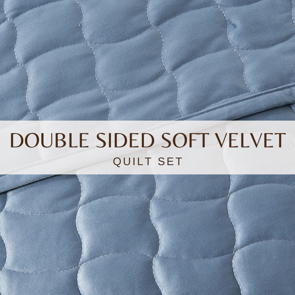 Samt-Steppdecken-Set mit Karosteppung – Kollektion Vivica