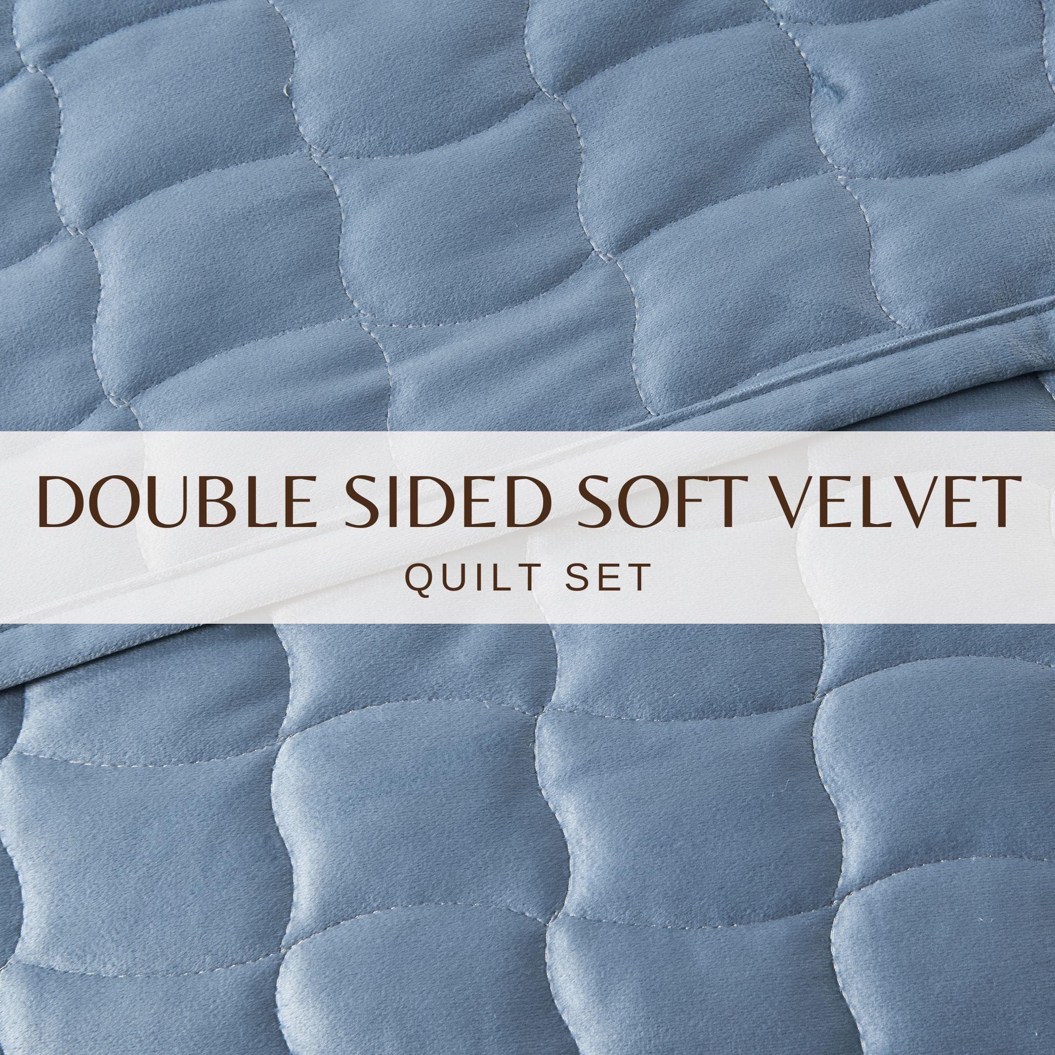 Samt-Steppdecken-Set mit Karosteppung – Kollektion Vivica