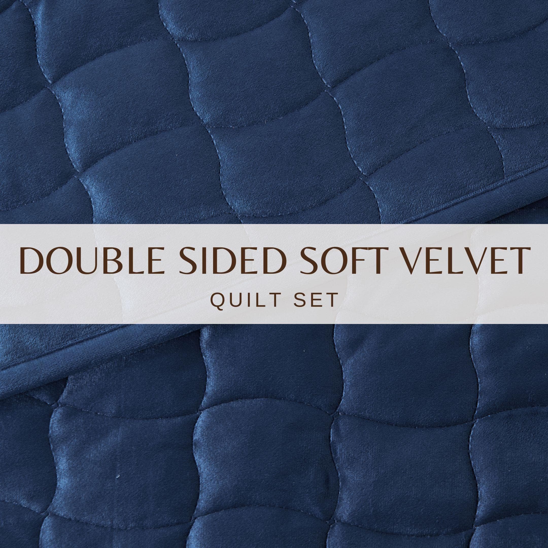 Samt-Steppdecken-Set mit Karosteppung – Kollektion Vivica